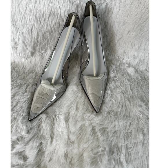 Good American Cinder F*cking Rella "Glass" clear heel pump sz 9 - Picture 5 of 7